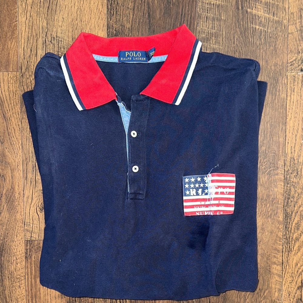 Polo by Ralph Lauren Navy and Red Polo Shirt